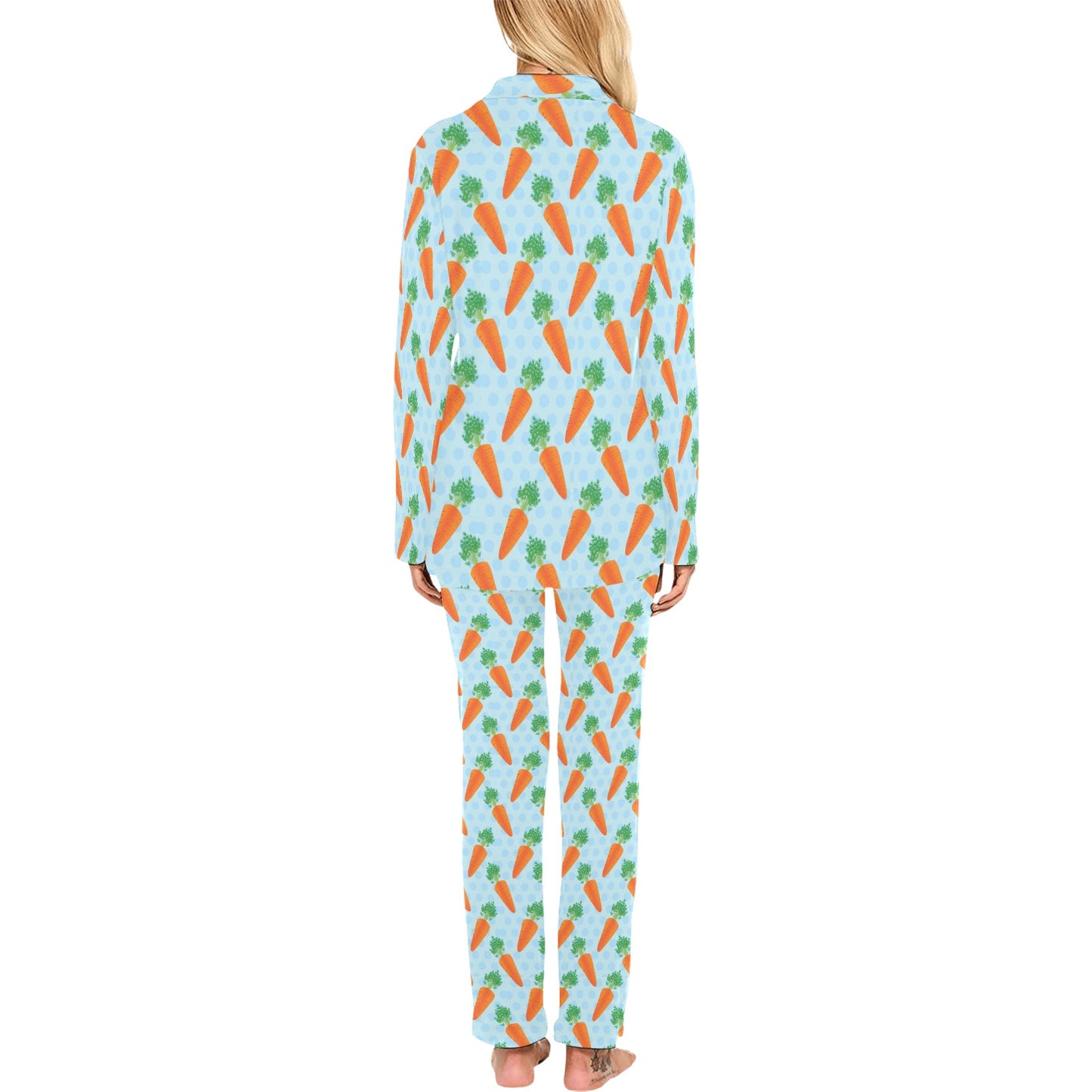 Carrot Pattern Print Design 01 Women's Long Pajama Set