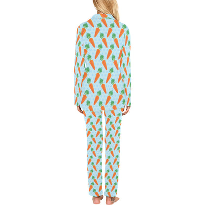 Carrot Pattern Print Design 01 Women's Long Pajama Set