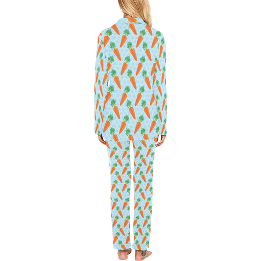 Carrot Pattern Print Design 01 Women's Long Pajama Set