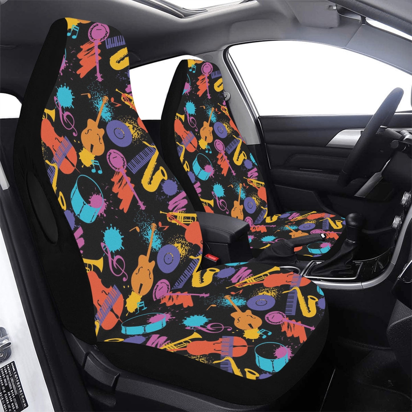 Saxophone Print Design LKS406 Car Seat Covers