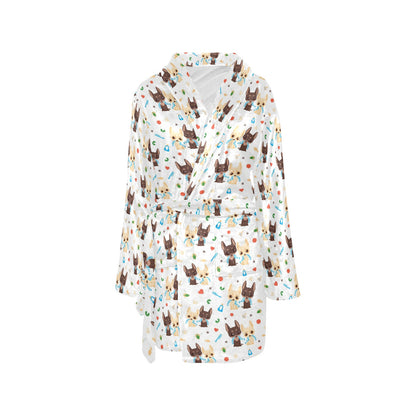 Chihuahua Pattern Print Design 06 Women's Fleece Robe