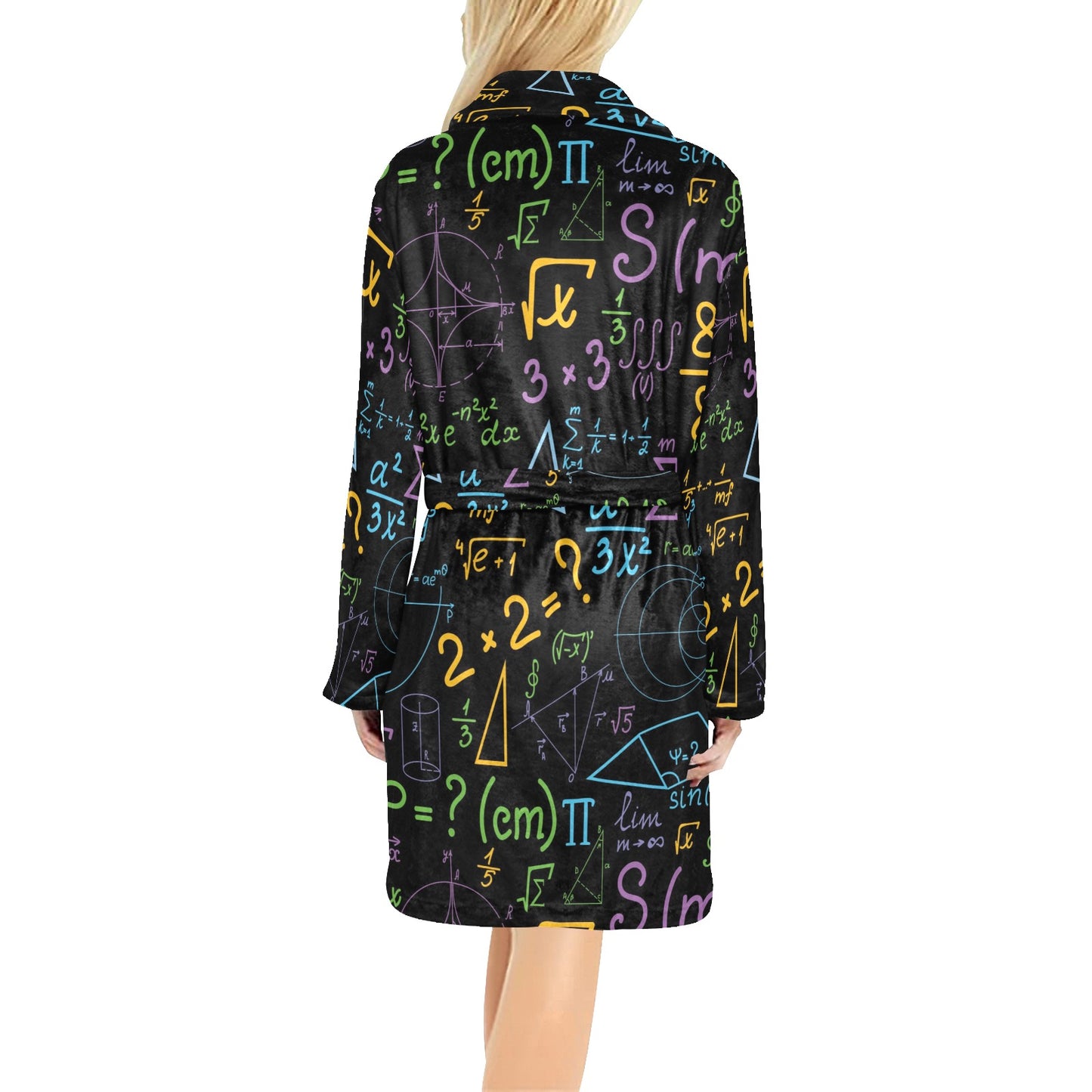 Math Pattern Print Design 03 Women's Fleece Robe