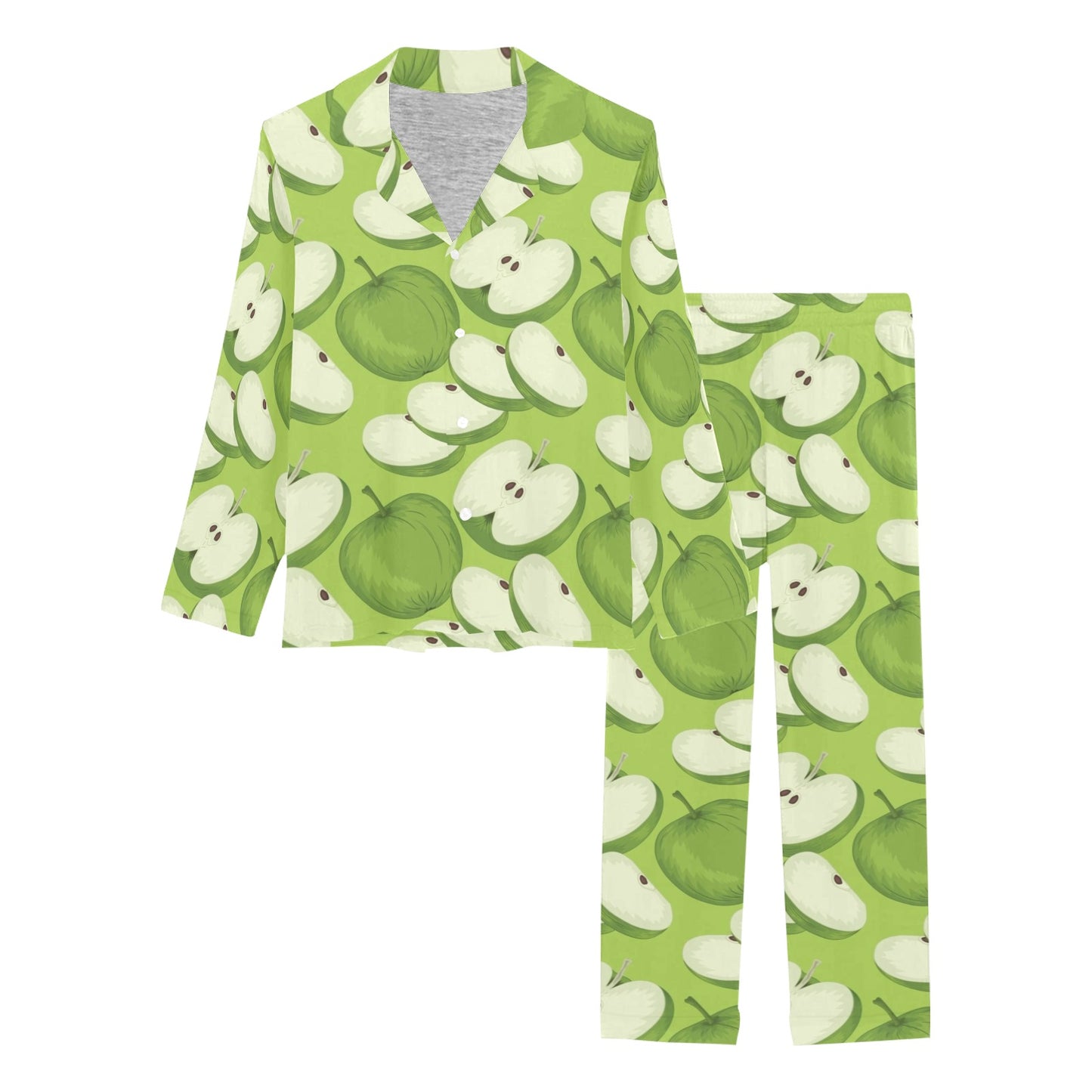 Apple Pattern Print Design AP010 Women's Long Pajama Set