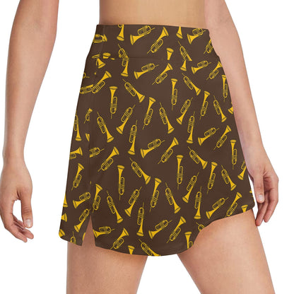 Trumpet Pattern Design Print 17" Golf & Pickleball Skort with Pockets