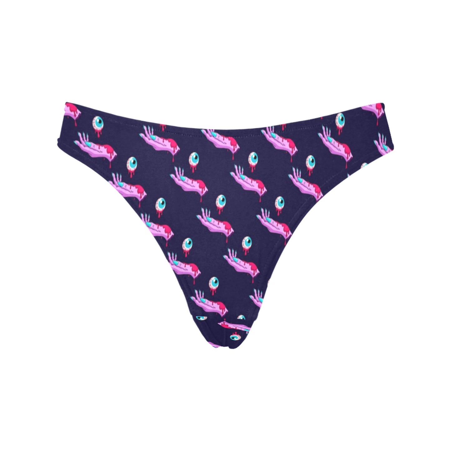 Zombie Pink Hand Design Pattern Print Women's Thongs