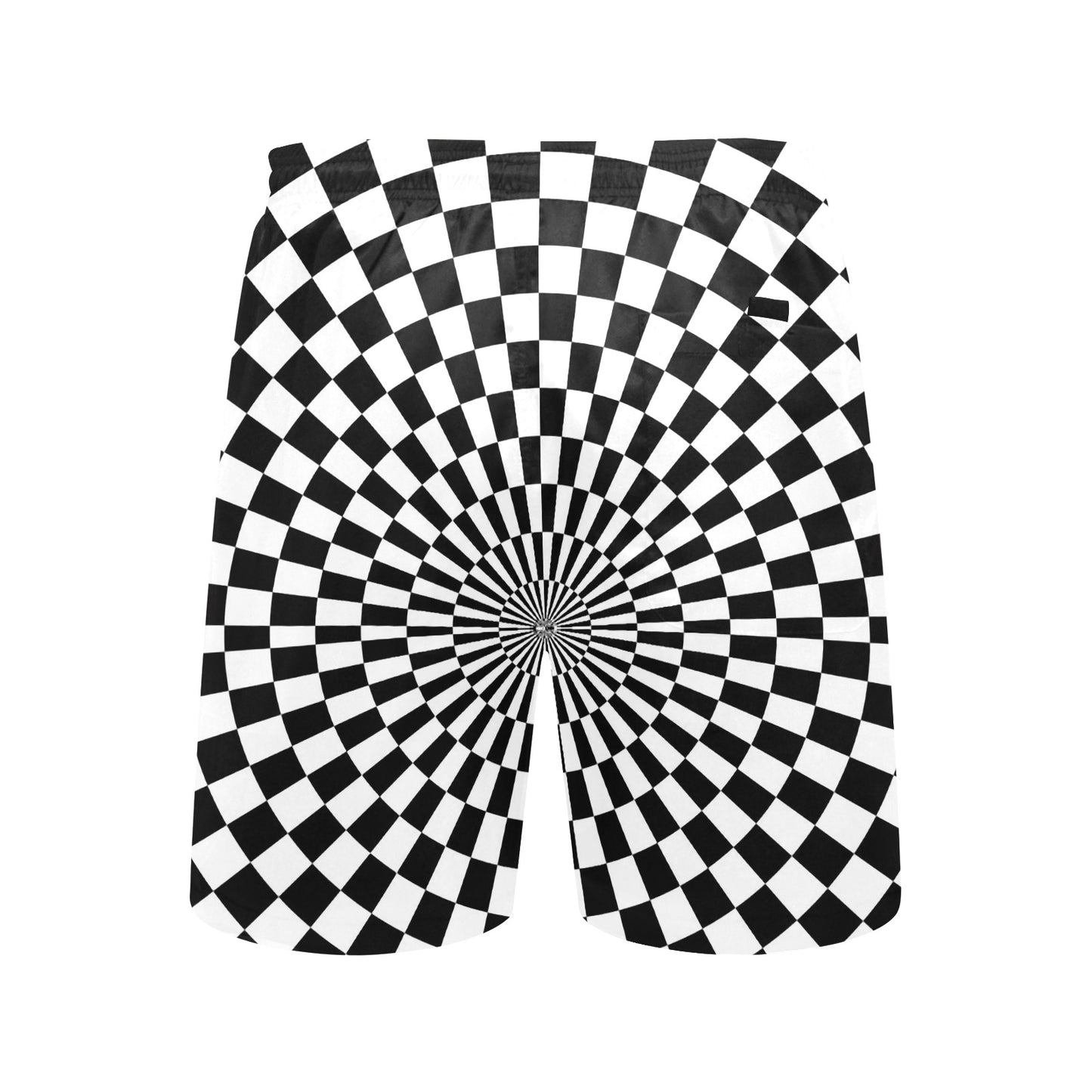 Checkered Flag Optical illusion Men's Swim Trunks Beach Shorts