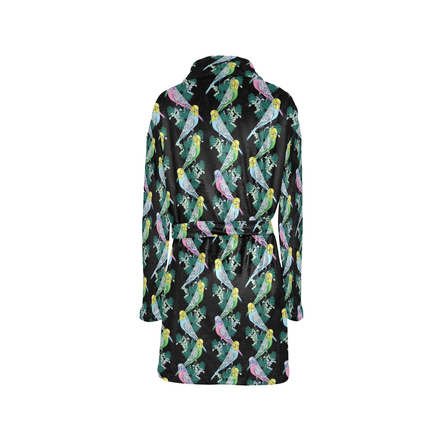 Budgerigar Pattern Print Design 03 Women's Fleece Robe
