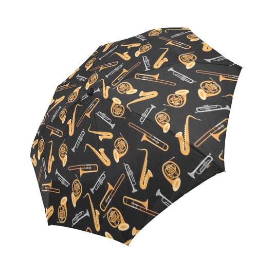 Saxophone Print Design LKS403 Anti-UV Automatic Umbrella