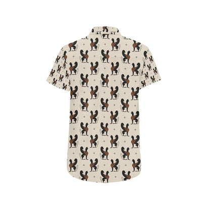 Ancient Greek Print Design LKS3010 Men Short Sleeve Button Up Shirt