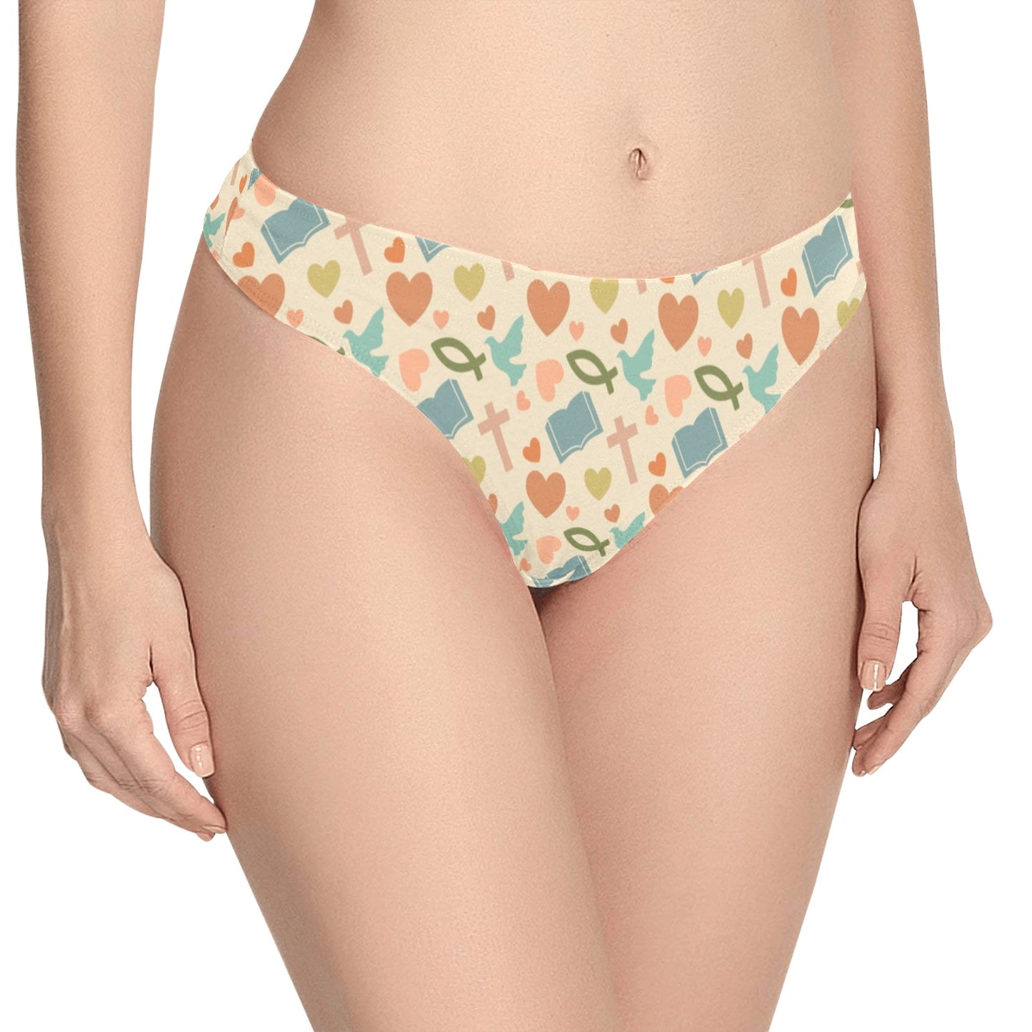 Christian Symbol Pattern Women's Thongs