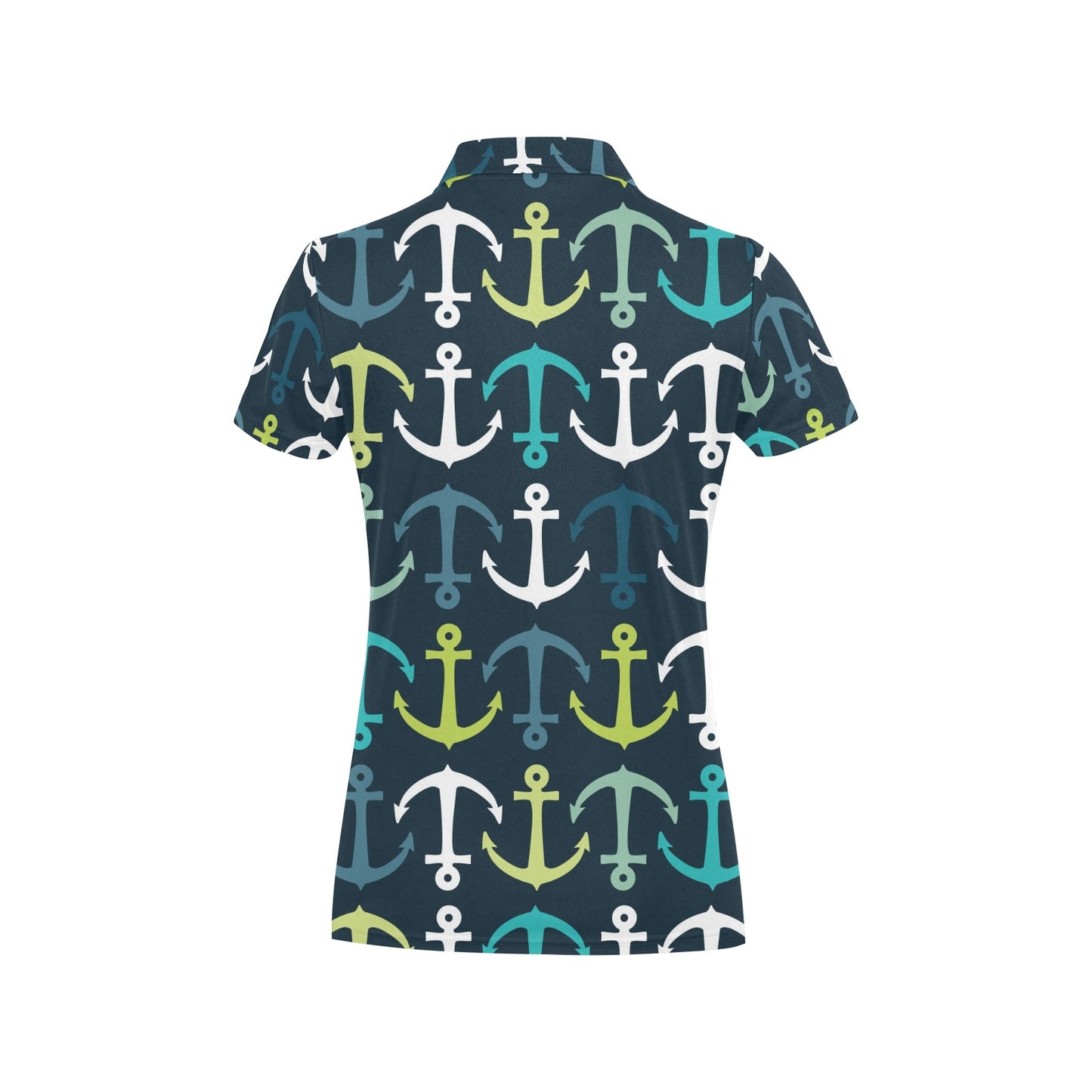 Anchor Pattern Print Design 03 Women's Polo Shirt