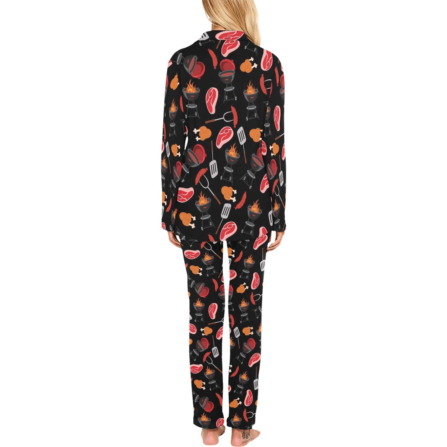 Barbecue Pattern Print Design 04 Women's Long Pajama Set
