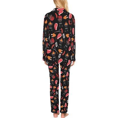 Barbecue Pattern Print Design 04 Women's Long Pajama Set