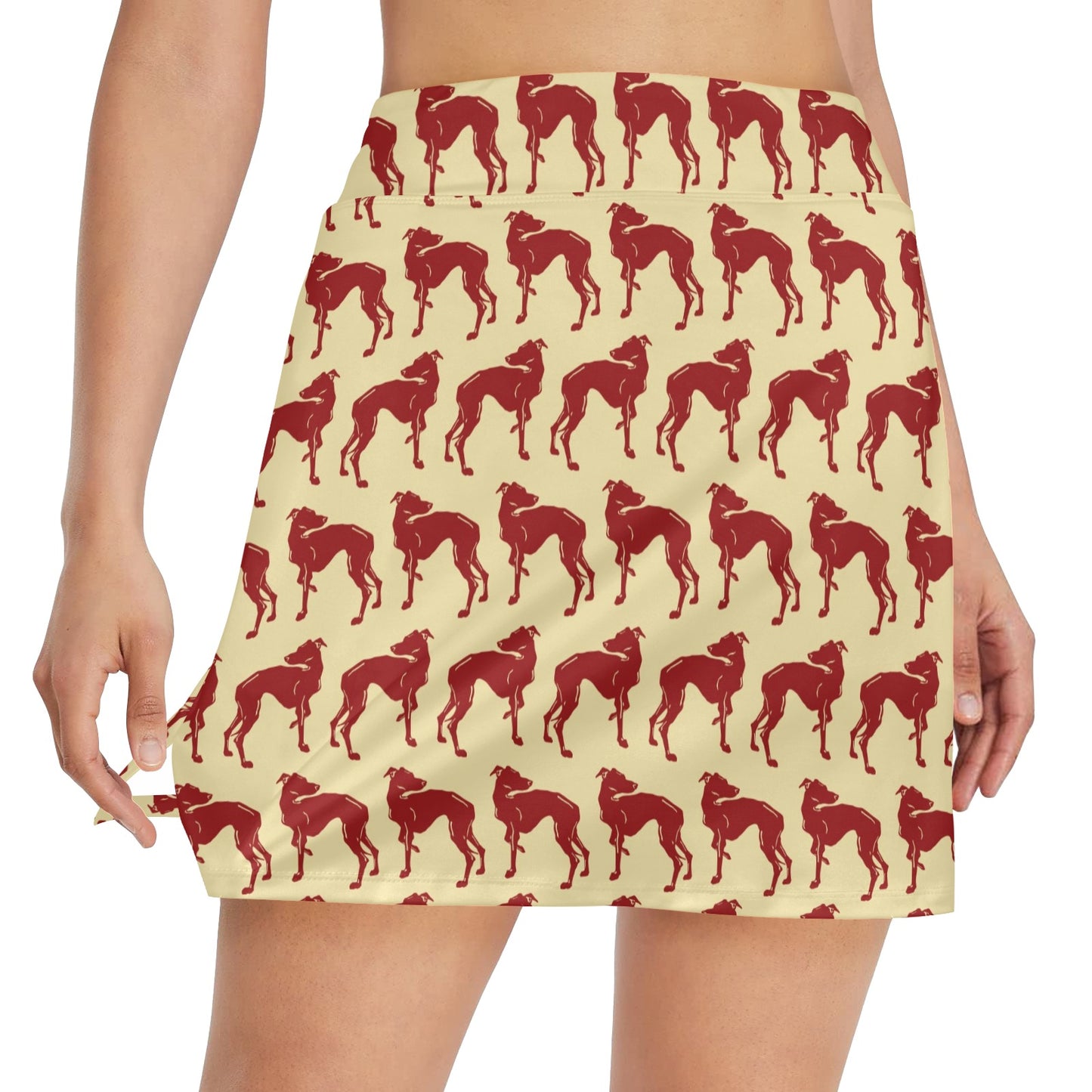 Whippets Print Design LKS301 17" Golf & Pickleball Skort with Pockets
