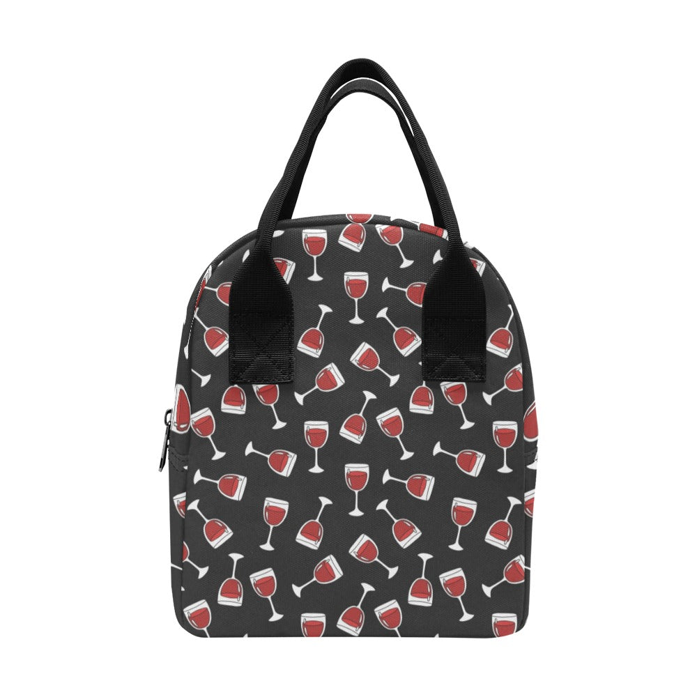 Wine Glass Print Design LKS303 Insulated Lunch Bag