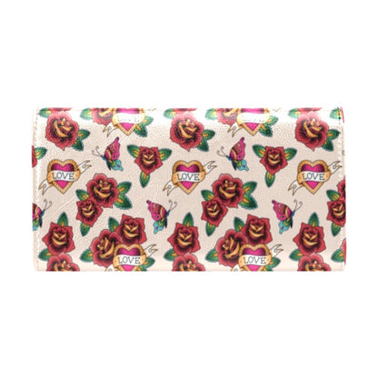 Tattoo Rose Print Design LKS302 Women's Trifold Wallet