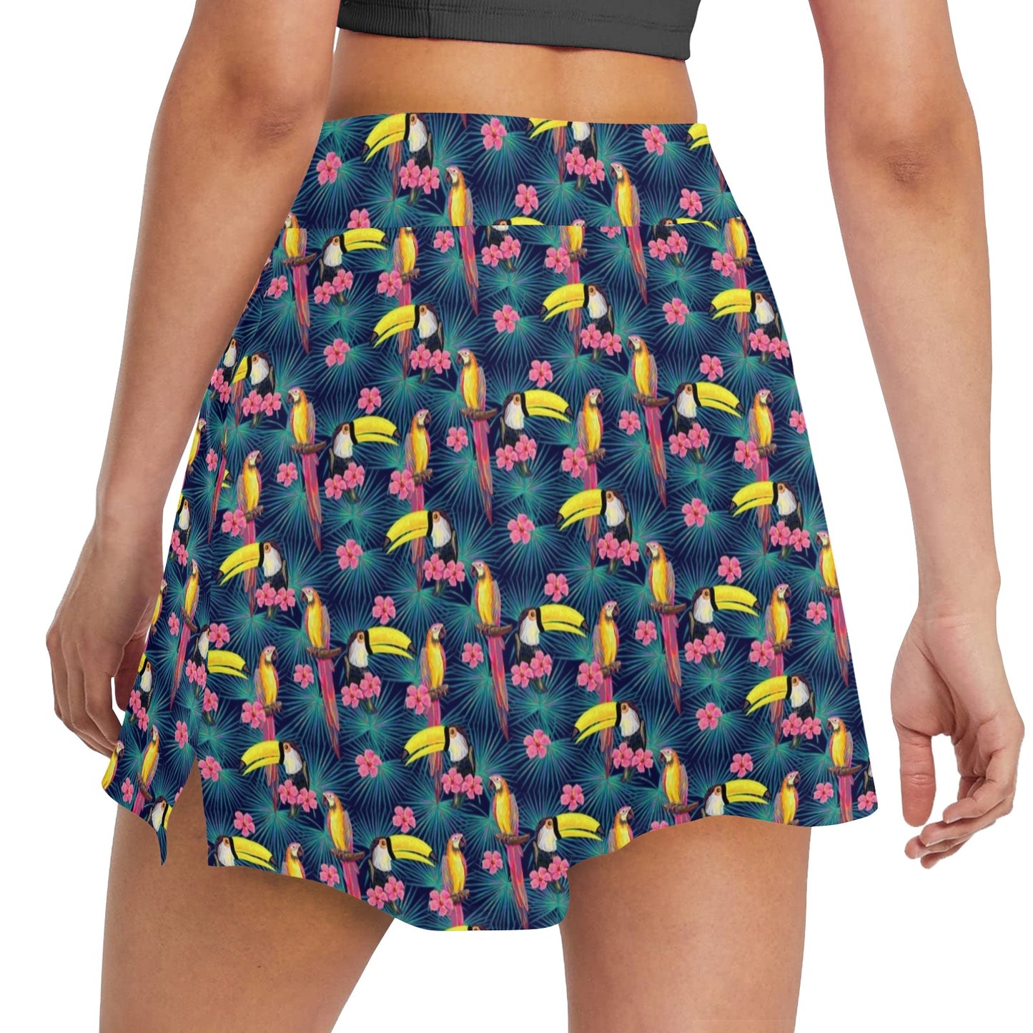 Toucan Parrot Design Women's Golf Skirt with Pocket