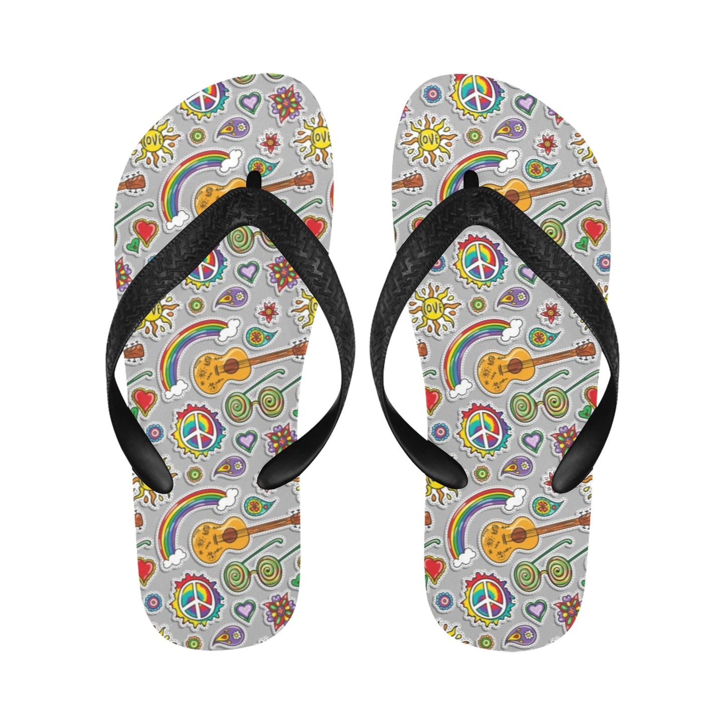 Hippie Print Design LKS306 Flip Flops