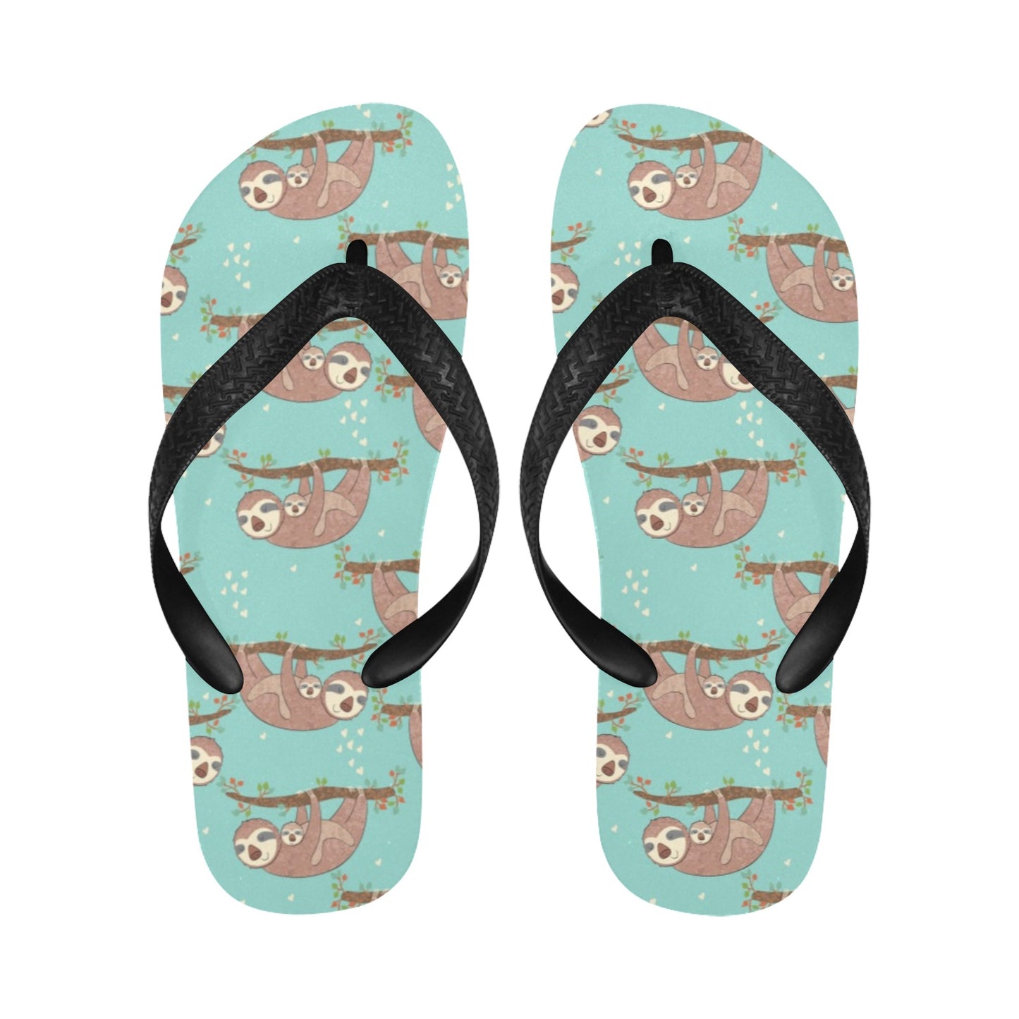 Sloth Print Design LKS302 Flip Flops