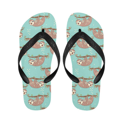Sloth Print Design LKS302 Flip Flops