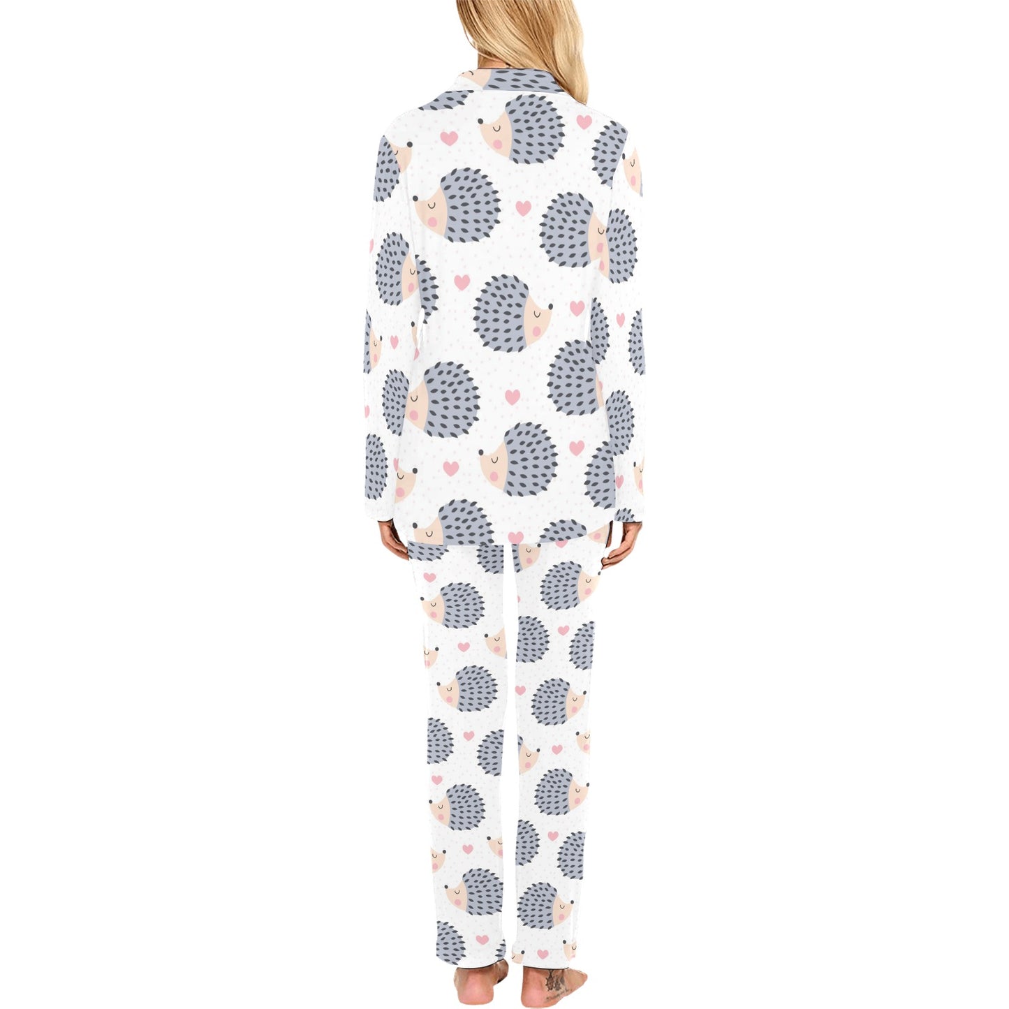 Hedgehog Baby Pattern Print Design 03 Women's Long Pajama Set
