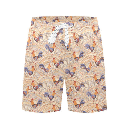 Chicken Boho Style Pattern Men's Swim Trunks Beach Shorts