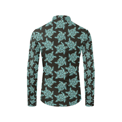 Sea Turtle Print Design LKS302 Men's Long Sleeve Dress Shirt