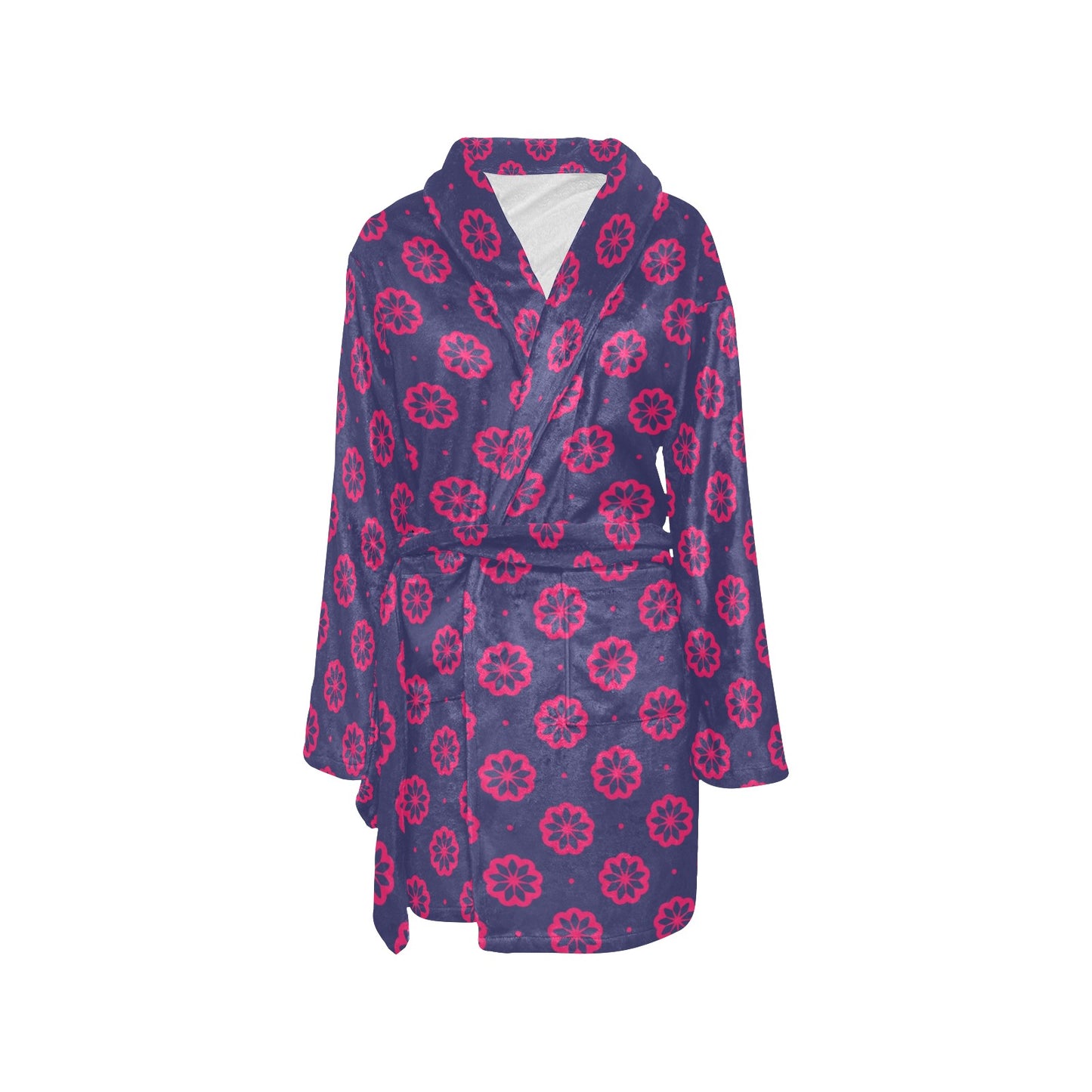 Water Lily Print Design LKS301 Women's Fleece Robe