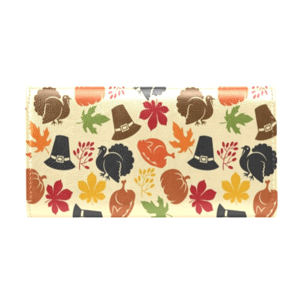 Thanksgiving Print Design LKS303 Women's Trifold Wallet