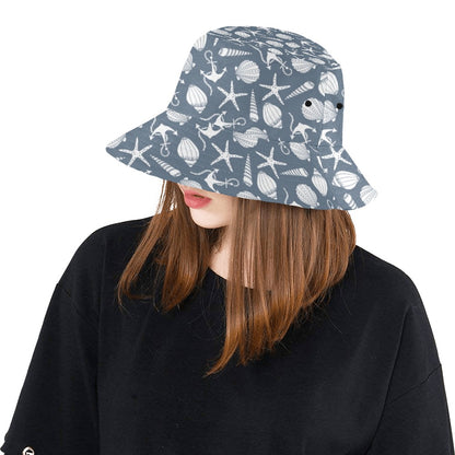 Seashell Print Design LKS306 Unisex Bucket Hat