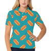 Hot Dog Pattern Print Design 03 Women's Polo Shirt