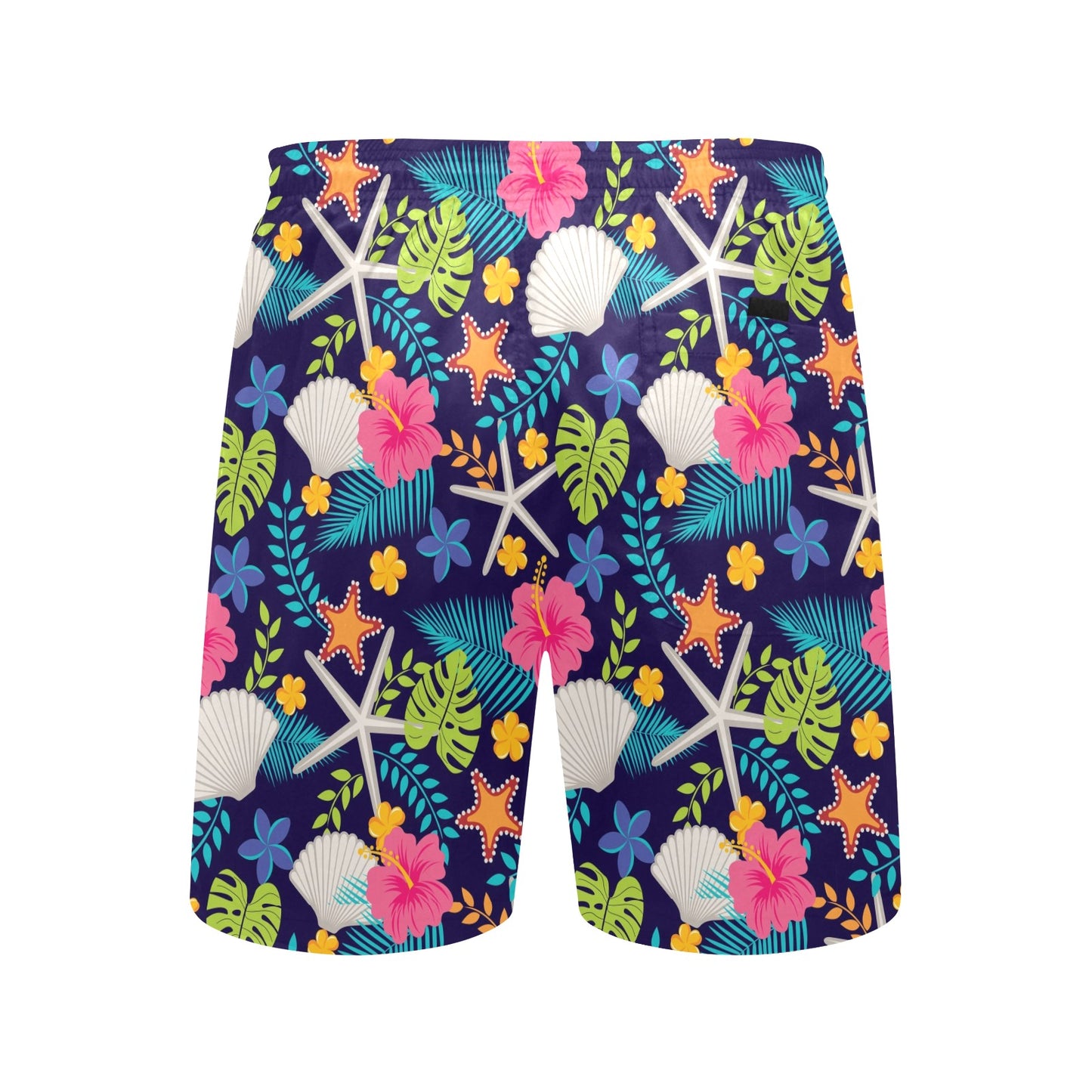 Beach Seashell Floral Theme Men's Swim Trunks Beach Shorts