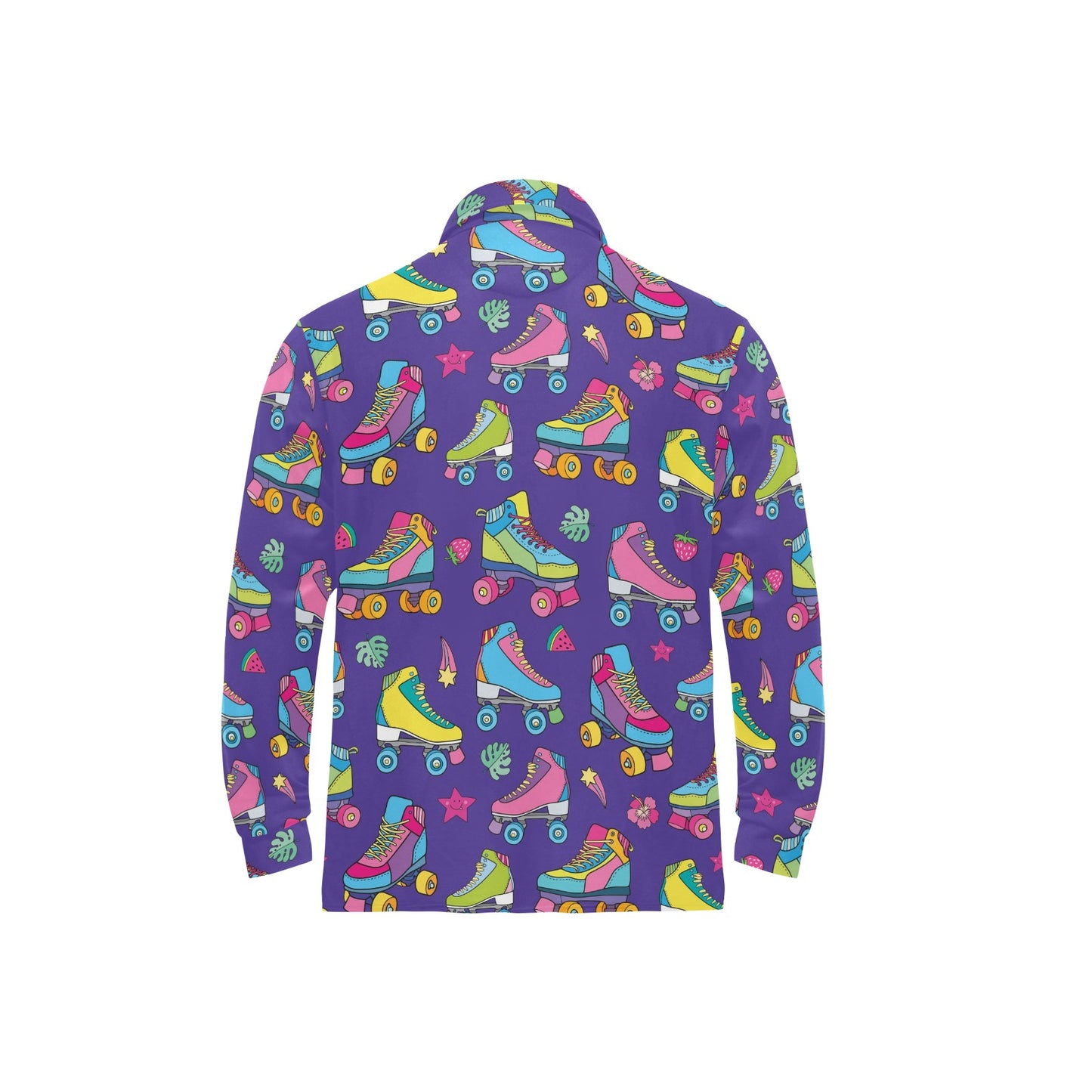 Roller skate Colorful Pattern Print Design A05 Long Sleeve Polo Shirt For Men's