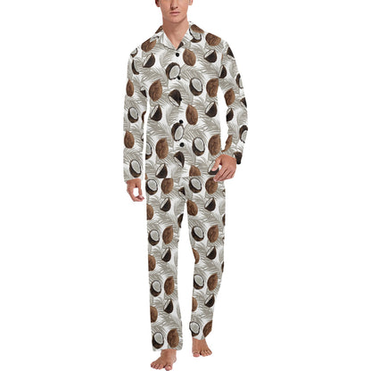 Coconut Pattern Print Design CN03 Men's Long Pajama Set