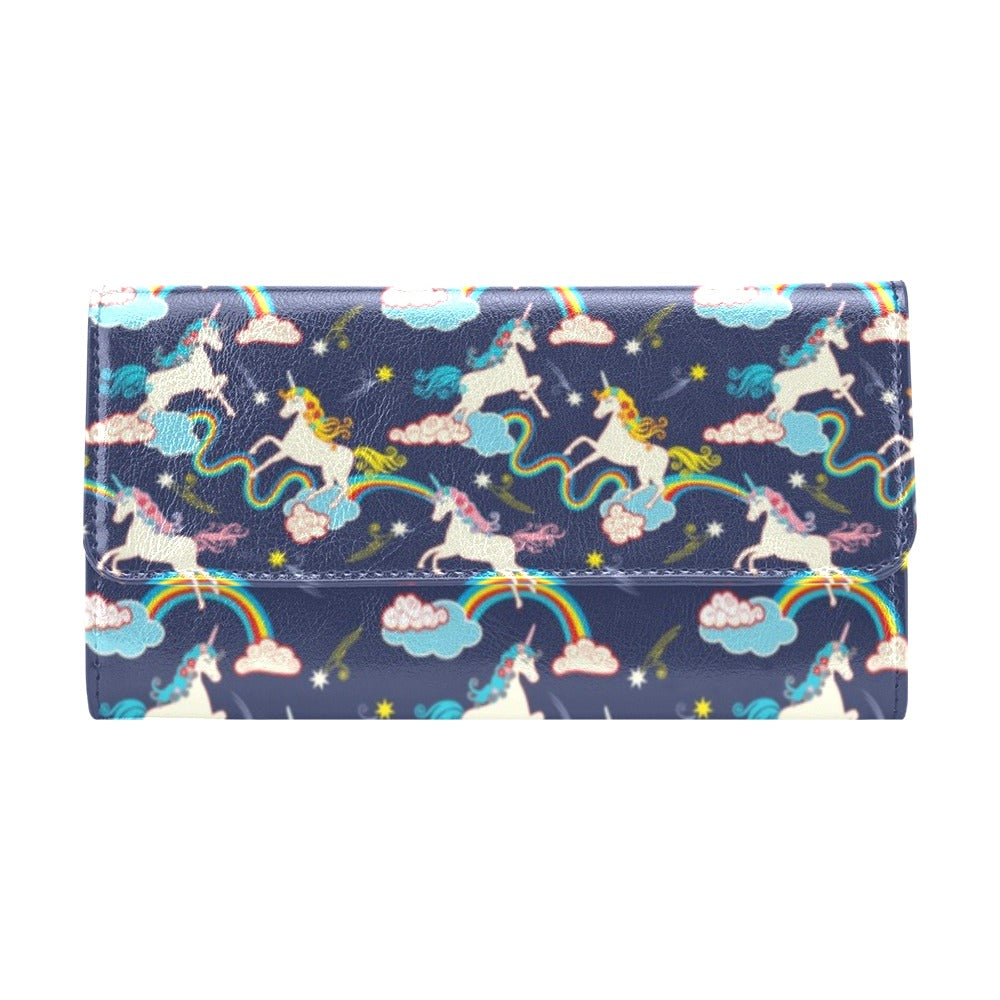 Unicorn Print Design LKS304 Women's Trifold Wallet