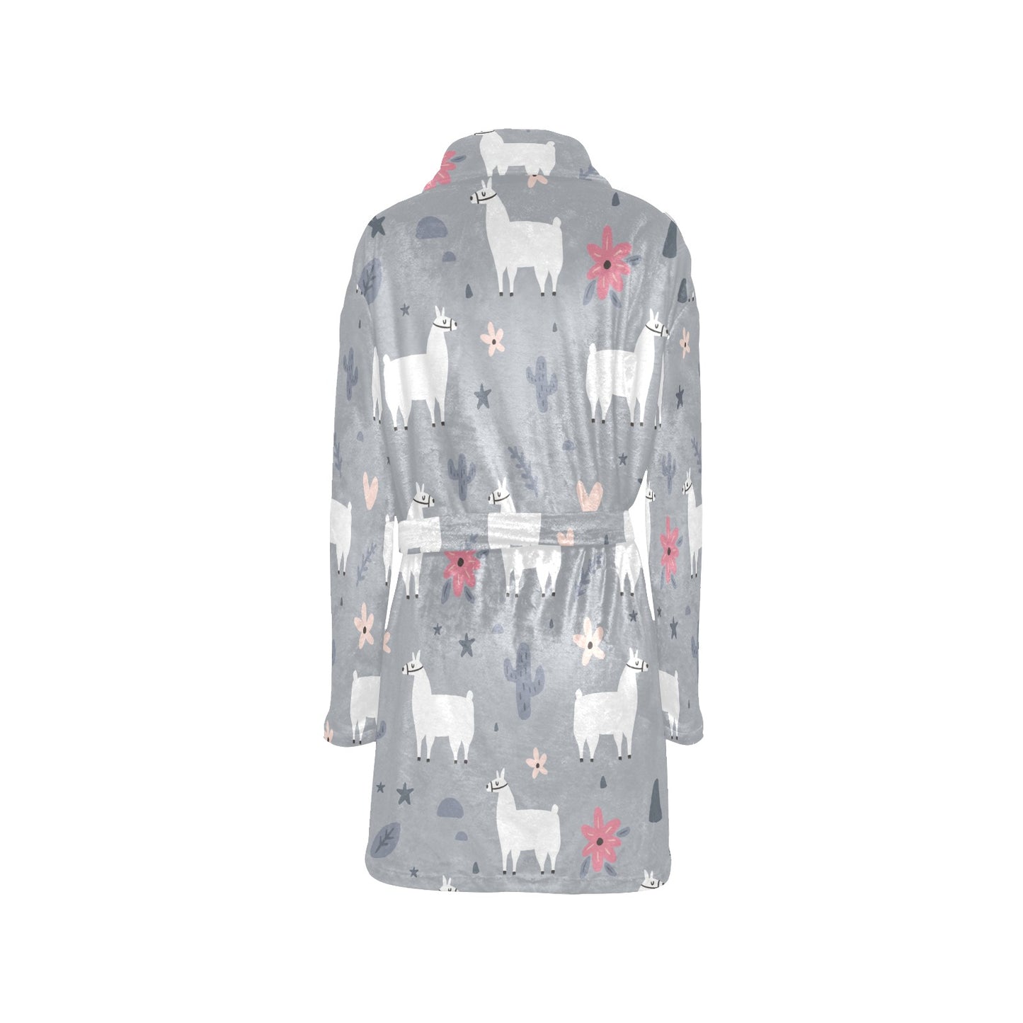 Llama Pattern Print Design 010 Women's Fleece Robe