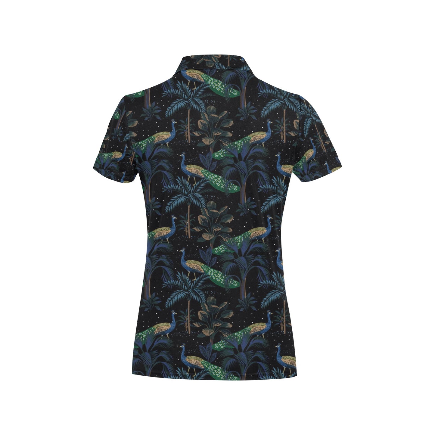 Rainforest Peacock Pattern Print Design A04 Women's Polo Shirt