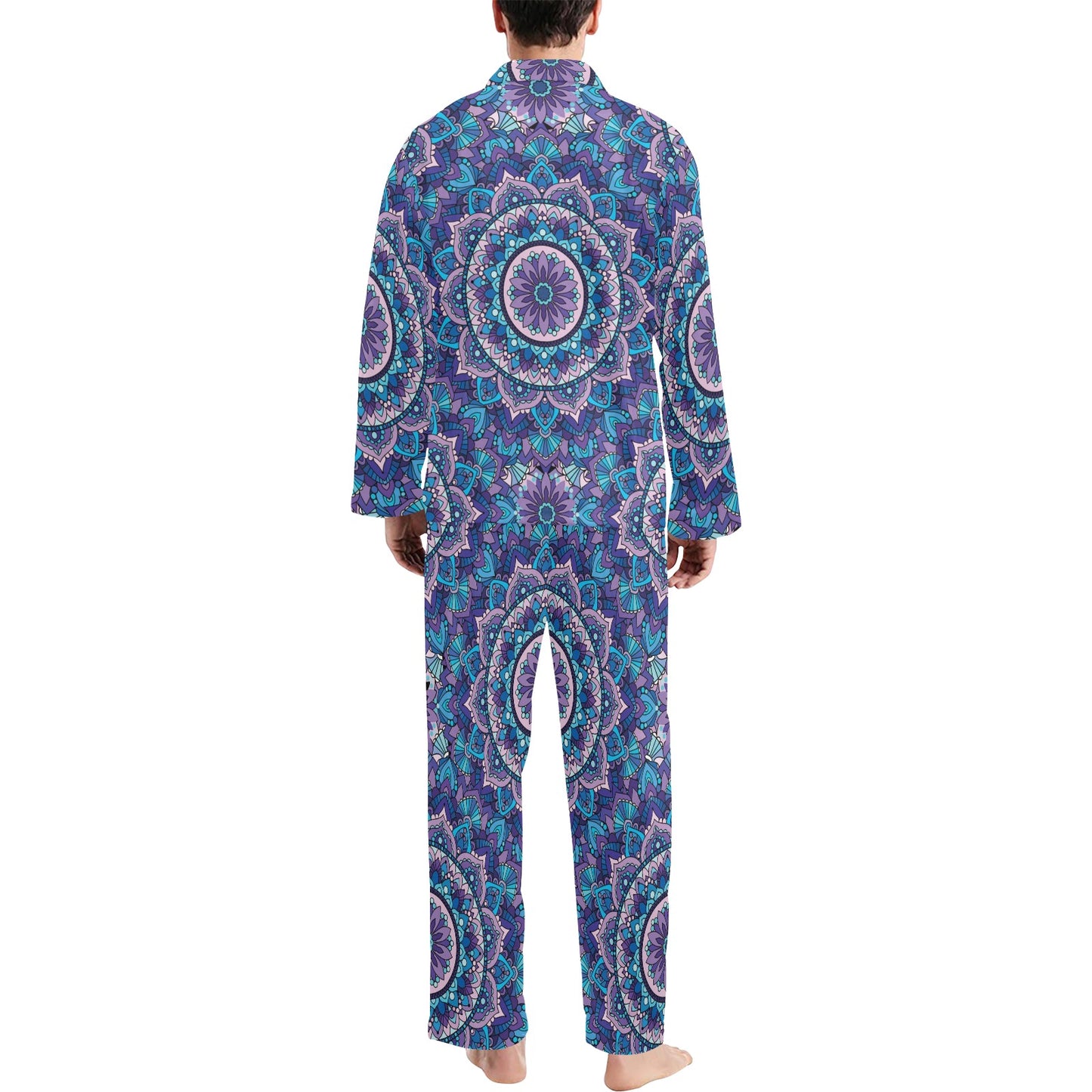 Mandala Pattern Print Design 04 Men's Long Pajama Set