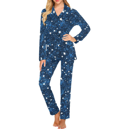 Cosmic Pattern Print Design 05 Women's Long Pajama Set