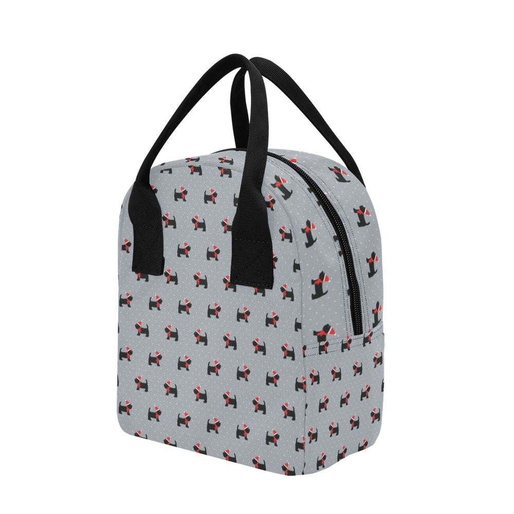 Scottish Christmas Themed Terriers Print Design LKS3018 Insulated Lunch Bag
