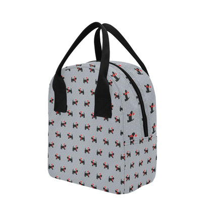 Scottish Christmas Themed Terriers Print Design LKS3018 Insulated Lunch Bag