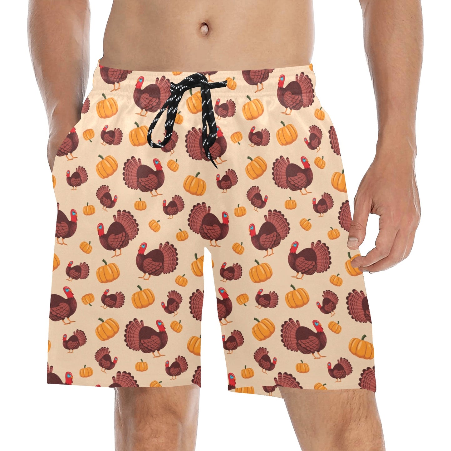 Thanksgiving Print Design LKS308 Men's Swim Trunks Beach Shorts
