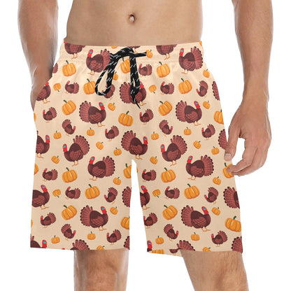 Thanksgiving Print Design LKS308 Men's Swim Trunks Beach Shorts