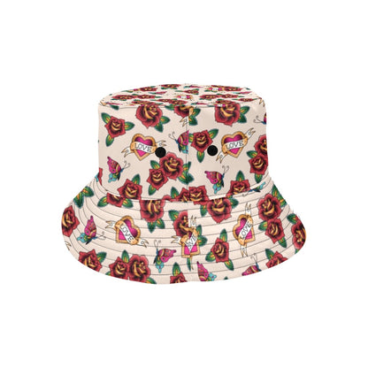 Tattoo Rose Print Design LKS302 Unisex Bucket Hat