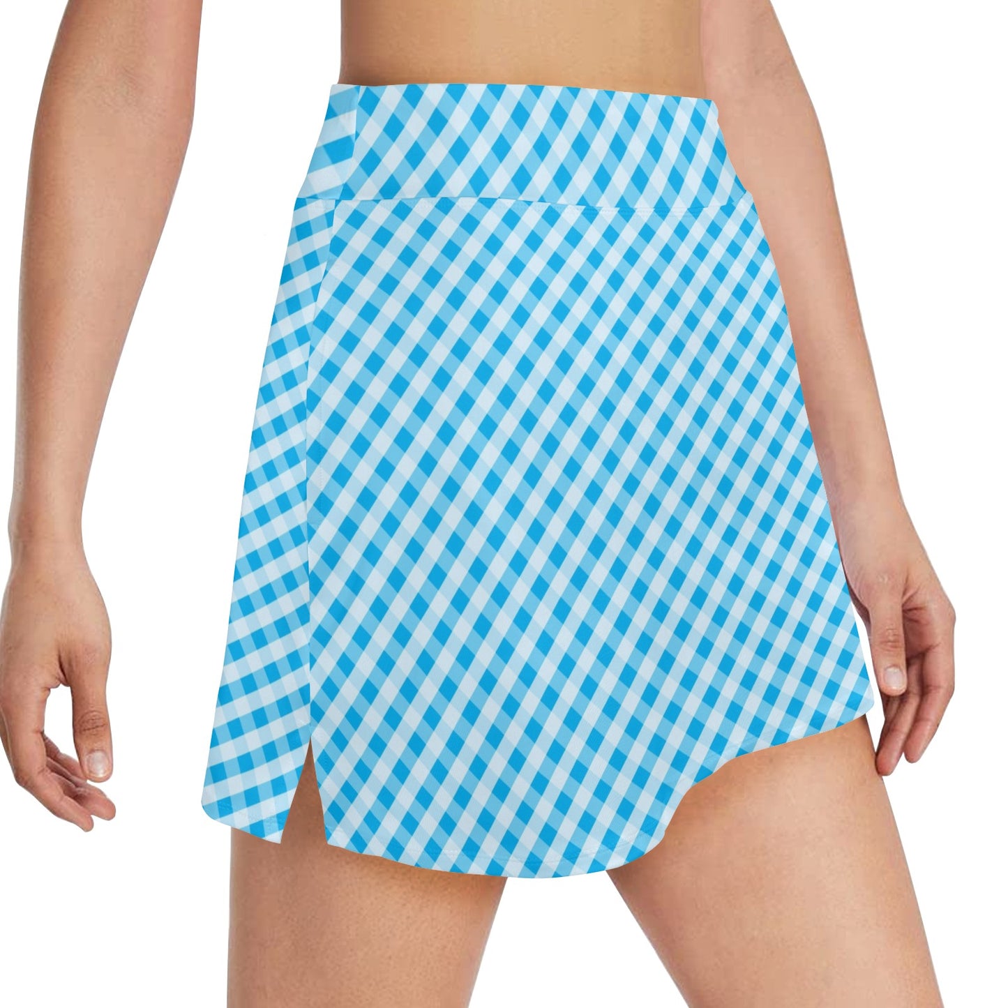 Gingham Print Design LKS401 17" Golf & Pickleball Skort with Pockets