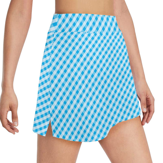 Gingham Print Design LKS401 17" Golf & Pickleball Skort with Pockets