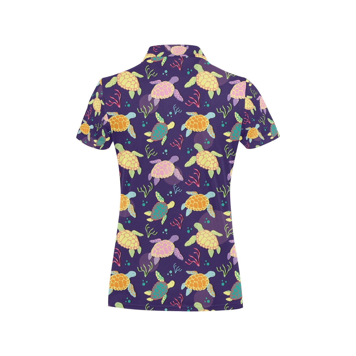Sea Turtle Color Smile Women's Polo Shirt