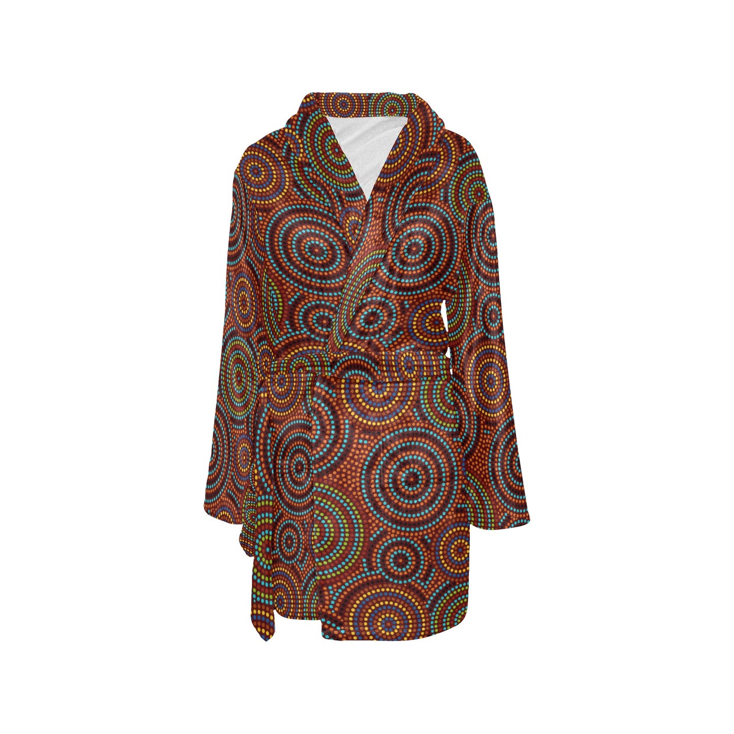 Aboriginal Print Design LKS403 Women's Fleece Robe
