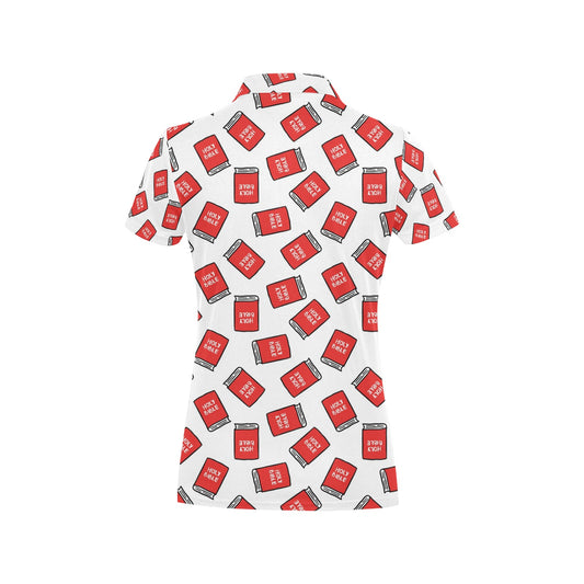 Bible Pattern Print Design 03 Women's Polo Shirt