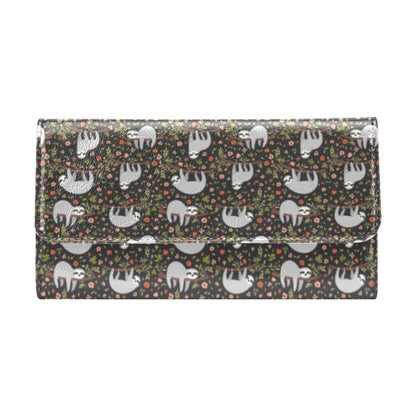 Sloth Cute Design Themed Print Women's Trifold Wallet